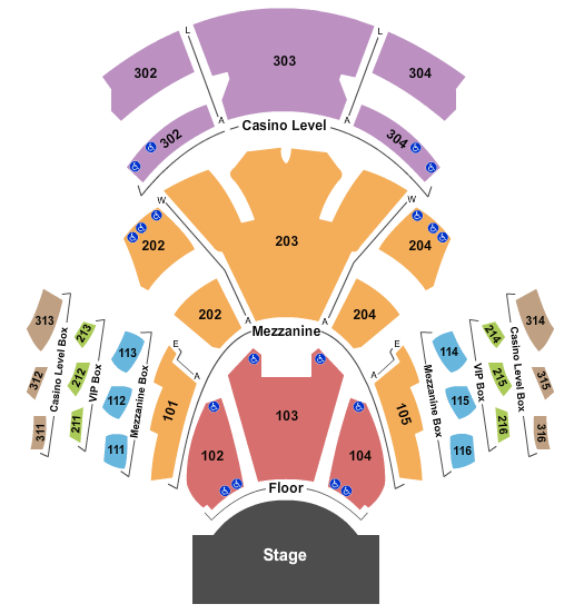 Pearl Concert Theater Seating Chart